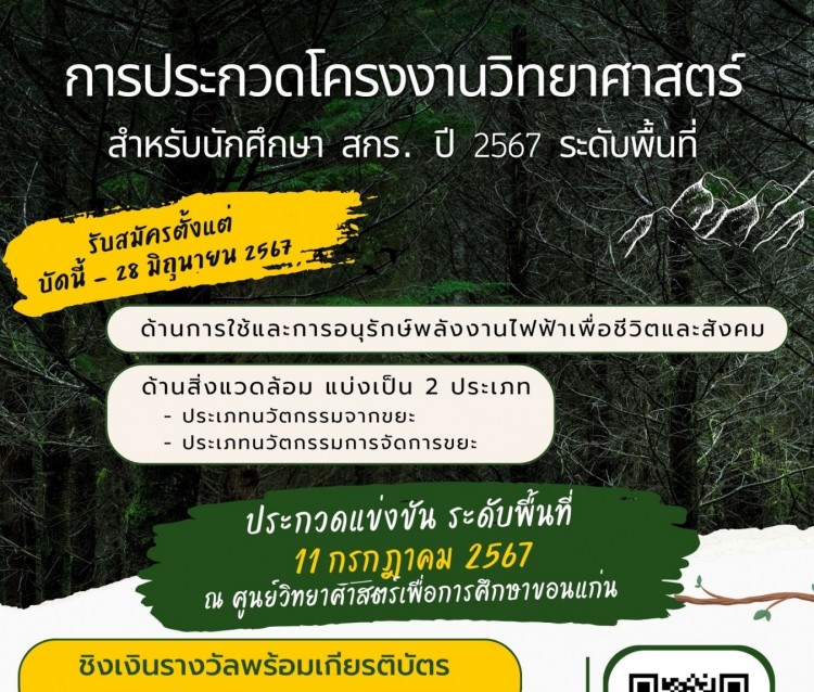 การประกวดโครงงานวิทยาศาสตร์ สำหรับ สกร. ปี2567 ระดับพื้นที่่